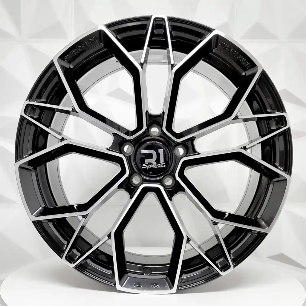RIN 17X7.5 5-112 R1 SPORT VLF05 BLACK MACHINE FACE ET38 CB66.56
