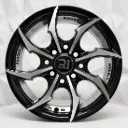 RIN 13X5.5 4-100/114.30 R1 SPORT 6018L BLACK MACHINE FACE+UNDER CUT ET38 CB73.1 