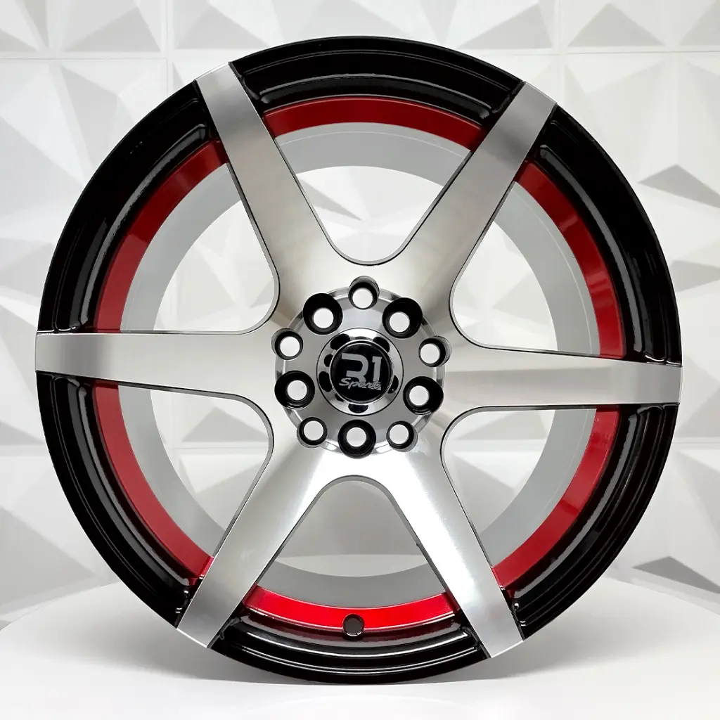 RIN 15X8.25 4-100/114.3 R1 SPORT RGW56092 MACHINE BLACK+RED UNDERCUT ET0 CB73.1 