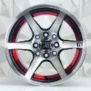 RIN 13X7 4-100/114.3 R1 SPORT 6154 BLACK MACHINE RED LINE ET0 CB73.1 