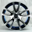 RIN 14X5.5 4-100 R1 SPORT MR447 BLACK MF UNDERCUT BLUE ET24 CB73.1