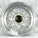 RIN 14X6.5 4-100/114.3 R1 SPORT L1880 SILVER MACHINE LIP GOLD RIVETS ET0 CB73.1