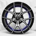 RIN 15X7 4-100/114.3 R1 SPORT RGW8820 BLACK MACHINE FACE+BLUE UNDERCUT ET35 CB73