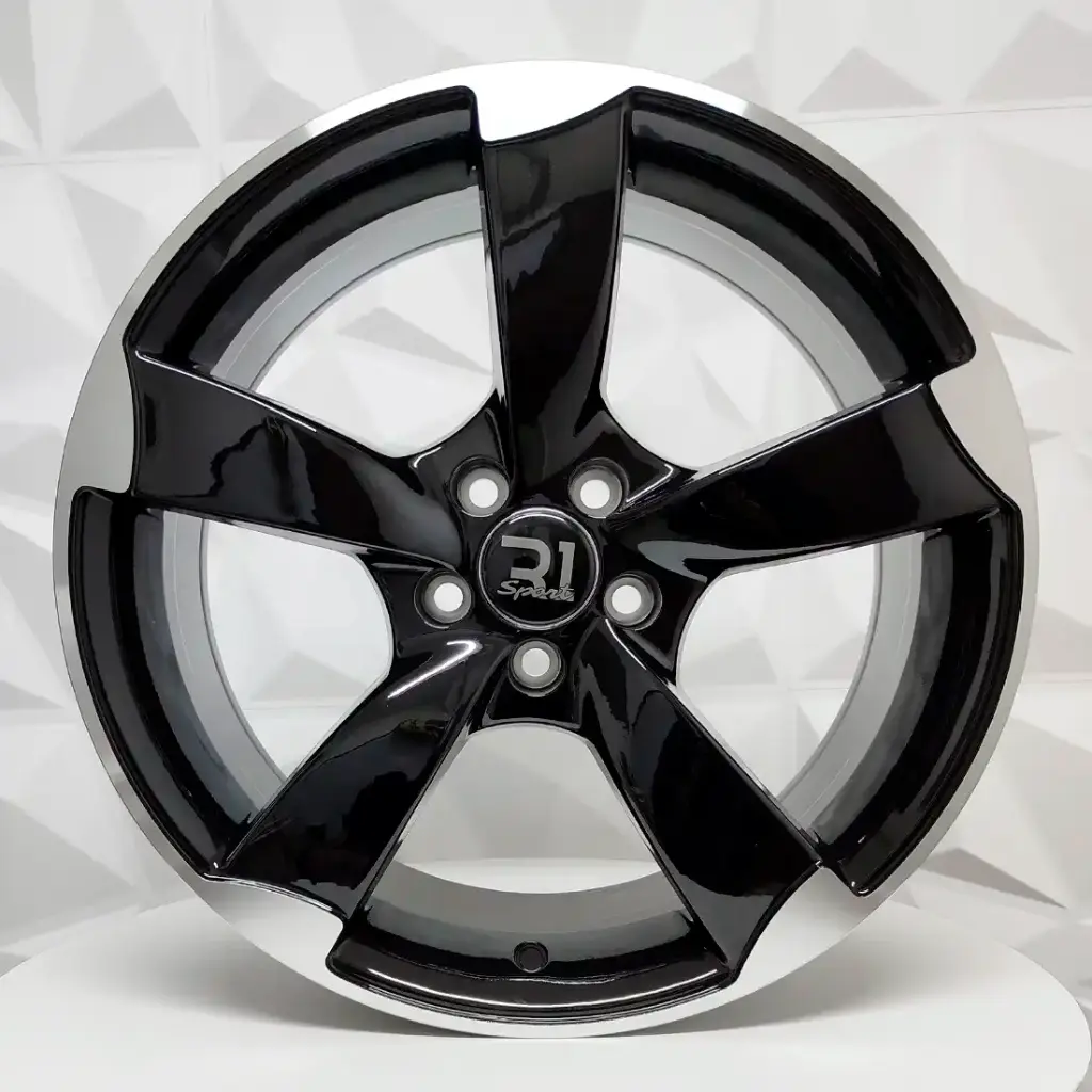 RIN 17X7.5 5-100 R1 SPORT L357 BLACK MACHINE LIP* ET35 CB73.1