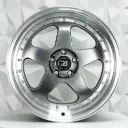 RIN 17X8 4-100/114.3 R1 SPORT 7089F HYPER BLACK MI CHROME RIVETS ET30 CB73.1