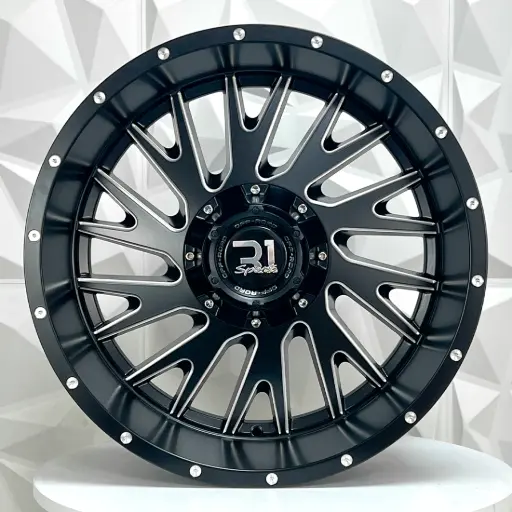 [208573] RIN 20X10 5-114.3 R1 SPORT 81078 MATT BLACK+MILLING SPOKE AND RIVETS ET-24 CB78.
