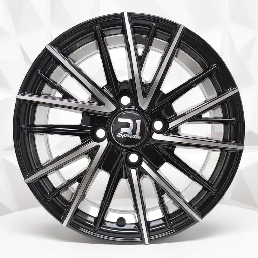 [136566] RIN 13X5.5 4-100 R1 SPORT 368 BLACK MACHINE FACE+UNDERCUT ET20 CB67.1 