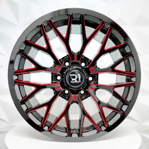 [188588] RIN 18X9 6-139.7 R1 SPORT 634 BLACK+MILLING RED ET15 CB110